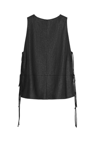 Top en lin - Noir