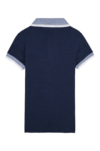 Top trompe-l’œil - Bleu marine