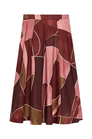Jupe midi - Bordeaux et rose
