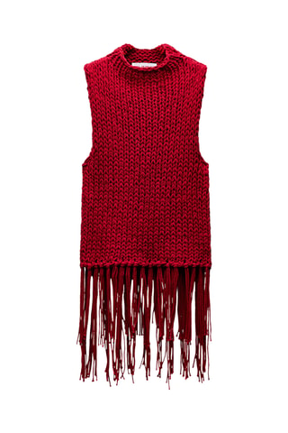Pull sans manches - Rouge