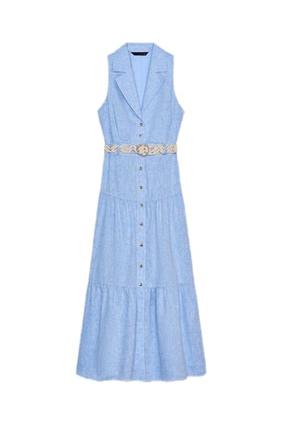 Robe chemise en lin - Ciel