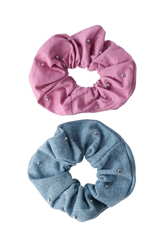 2 chouchous - Rose et bleu cobalt