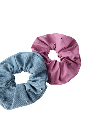 2 chouchous - Rose et bleu cobalt