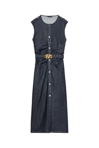 Robe midi en jean - Bleu foncé