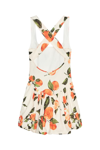 Robe boule - Ecru et orange
