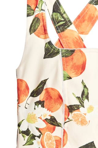 Robe boule - Ecru et orange