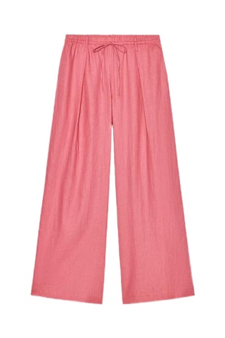 Pantalon palazzo en lin - Rose
