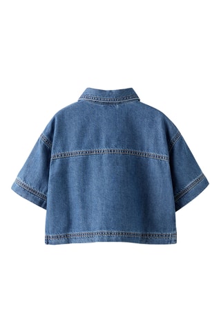 Polo en jean - Bleu marine