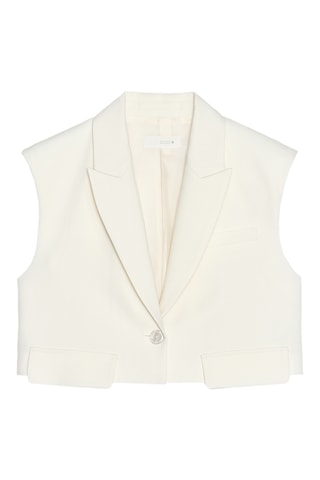 Veste courte sans manches - Ecru