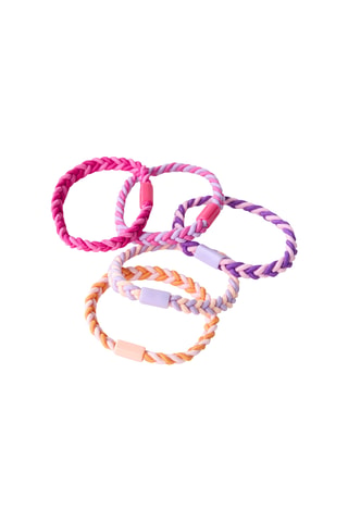 5 élastiques à cheveux - Fuchsia, violet et orange