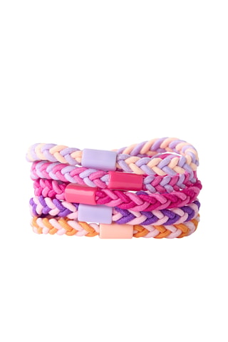 5 élastiques à cheveux - Fuchsia, violet et orange