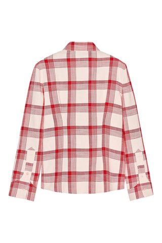 Chemisier - Beige et rouge