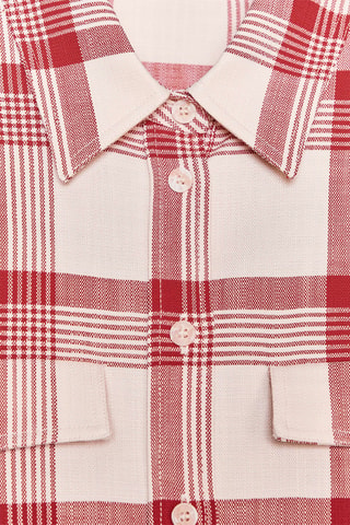 Chemisier - Beige et rouge