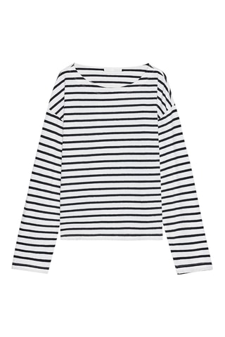 T-shirt en lin - Blanc et noir