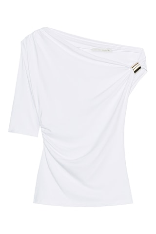 Top drapé - Blanc