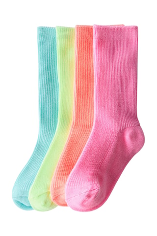 4 paires de chaussettes - Turquoise et rose