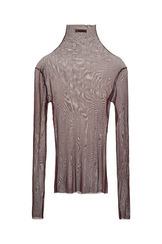 Top en soie - Marron