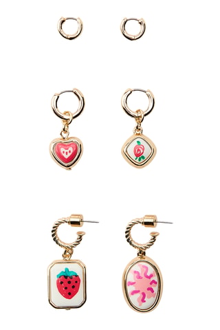 3 paires de boucles d’oreilles - Doré