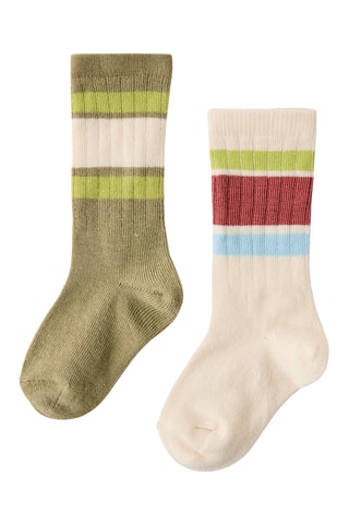 2 paires de chaussettes - Kaki et écru