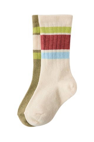 2 paires de chaussettes - Kaki et écru