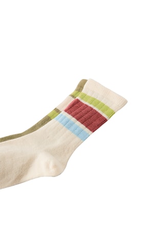 2 paires de chaussettes - Kaki et écru