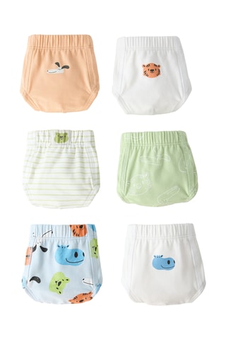 6 culottes - Blanc et vert