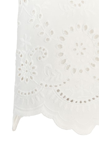 Jupe trapèze en broderie anglaise - Blanc