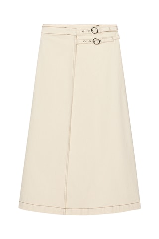 Jupe midi en jean - Ecru