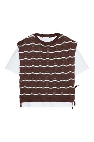 T-shirt trompe-l’œil - Marron
