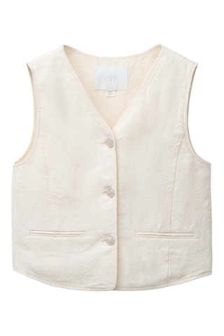Gilet de costume en lin - Ecru
