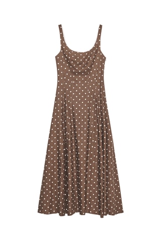 Robe midi en lin - Marron