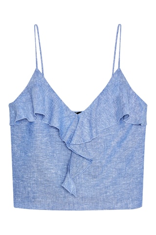 Top en lin - Indigo chiné