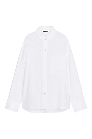 Chemisier oversize en lin - Blanc