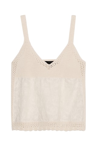 Top bi-matière - Beige