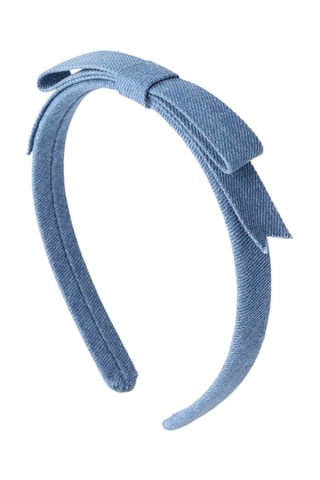 Serre-tête en jean - Bleu cobalt