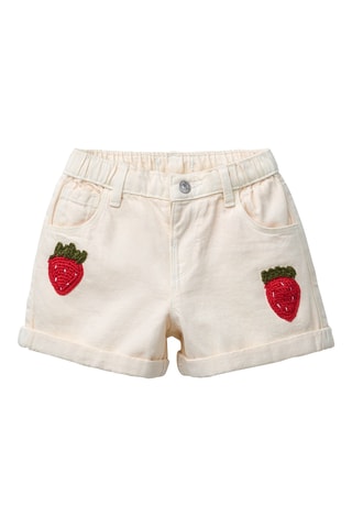 Short en jean - Ecru