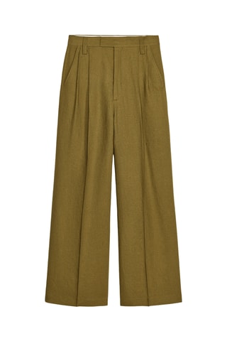 Pantalon en lin - Vert olive