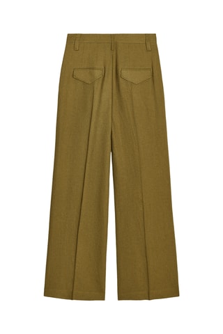 Pantalon en lin - Vert olive