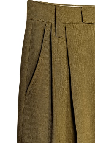 Pantalon en lin - Vert olive