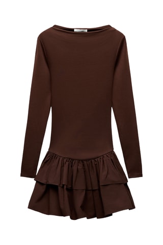 Robe taille basse - Marron