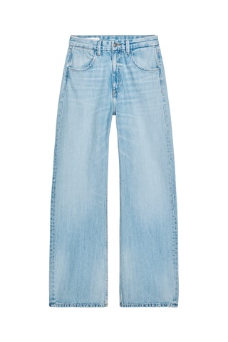 Pantalon curved taille haute - Ciel