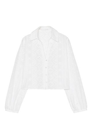 Chemisier en broderie anglaise - Blanc