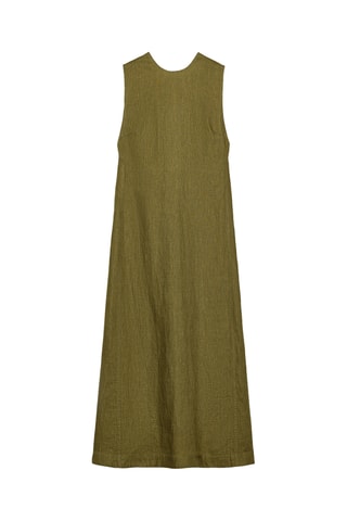 Robe midi en lin - Kaki