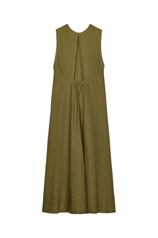 Robe midi en lin - Kaki
