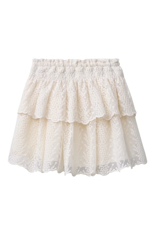 Jupe-short en dentelle - Ecru