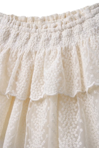 Jupe-short en dentelle - Ecru