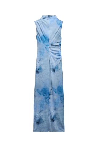Robe midi - Bleu