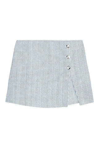 Jupe-short - Blanc et bleu cobalt