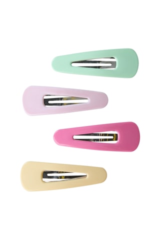 4 pinces à cheveux - Jaune et rose