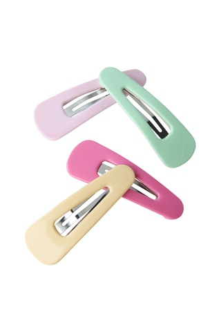 4 pinces à cheveux - Jaune et rose